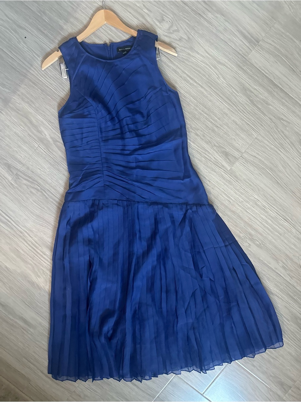 Banana Republic Royal Blue Pleated Sleeveless Dress
